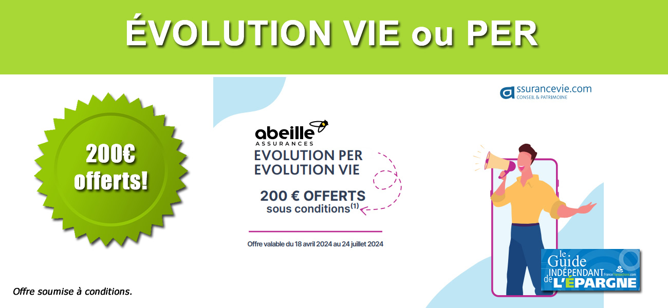 Abeille Assurances : 200 euros offerts en assurance-vie ou PER Abeille Assurances : 200 euros offerts en assurance-vie ou PER